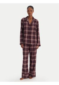 TOMMY HILFIGER - Tommy Hilfiger Piżama UW0UW06158 Bordowy Regular Fit. Kolor: czerwony. Materiał: syntetyk #1