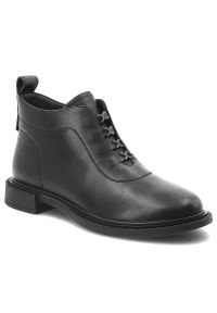 Czarne Botki S.Barski Wygodne Buty Damskie Za Kostkę. Okazja: do pracy, na spacer, na co dzień. Wysokość cholewki: za kostkę. Kolor: czarny. Materiał: skóra. Sezon: zima, jesień. Obcas: na obcasie. Styl: casual, elegancki. Wysokość obcasa: niski #1