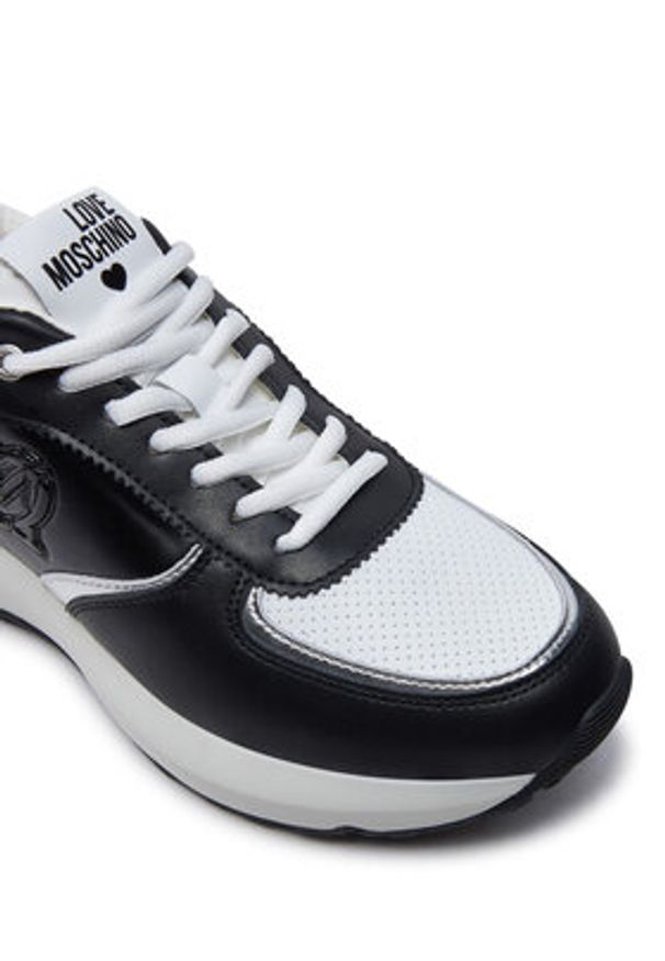 Love Moschino - LOVE MOSCHINO Sneakersy JA15455G0LIN100A Czarny. Kolor: czarny. Materiał: skóra
