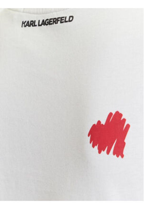 Karl Lagerfeld - KARL LAGERFELD T-Shirt A3W17015 Écru Regular Fit. Typ kołnierza: dekolt w karo. Materiał: bawełna