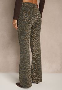 Renee - Panterkowe Jeansy Dzwony High Waist z Bawełny Enerre. Okazja: na spacer, na co dzień. Stan: podwyższony. Wzór: motyw zwierzęcy. Styl: casual #4