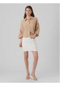 Vero Moda Spódnica jeansowa Luna 10279491 Biały Regular Fit. Kolor: biały. Materiał: bawełna #4