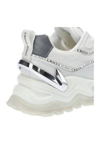 Białe Sneakersy Cross Jeans Damskie Stylowe Buty. Kolor: biały. Materiał: materiał, skóra ekologiczna. Szerokość cholewki: normalna. Styl: elegancki #4