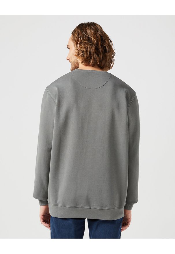 Wrangler - WRANGLER MĘSKA BLUZA WRANGLER SIGN OFF CREW GUN METAL 112350537