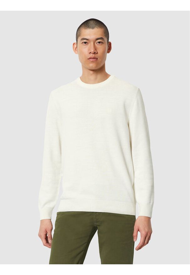 Marc O'Polo Sweter 421 5023 60074 Biały Regular Fit. Typ kołnierza: polo. Kolor: biały. Materiał: bawełna