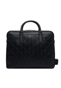 Calvin Klein Aktówka Emblem Aop Deboss LV04D3561G Czarny. Kolor: czarny. Materiał: skóra #1