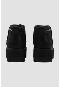 Karl Lagerfeld - KARL LAGERFELD Czarne botki zamszowe THERMO Lo Slip On Boot, Rozmiar 39. Zapięcie: bez zapięcia. Kolor: czarny. Materiał: zamsz #3