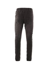 Born2be - Ciemnoszare Spodnie Joggery Pisirise. Kolor: szary. Materiał: jeans, dresówka. Długość: długie. Wzór: aplikacja #4