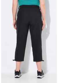 ULLA POPKEN - Damskie spodnie 3/4 softshell super cienkie regulowany dół. Kolekcja: plus size. Kolor: czarny. Materiał: elastan, poliester, materiał. Sport: turystyka piesza