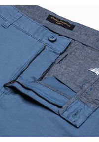 Ombre Clothing - Krótkie spodenki męskie casual W243 - niebieskie - XL. Okazja: na co dzień. Kolor: niebieski. Materiał: elastan, bawełna. Długość: krótkie. Sezon: lato. Styl: casual