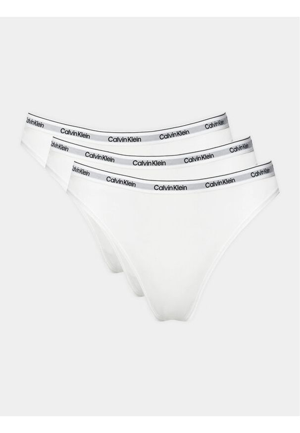 Calvin Klein Underwear Komplet 3 par stringów 000QD5209E Biały. Kolor: biały. Materiał: bawełna