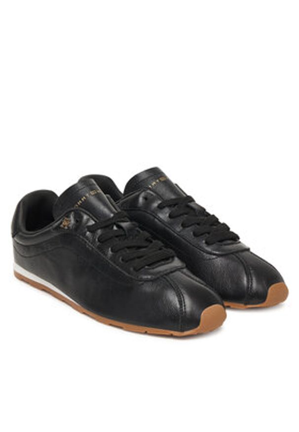 TOMMY HILFIGER - Tommy Hilfiger Sneakersy Th Low Profile Runner FW0FW08951 Czarny. Kolor: czarny. Materiał: skóra