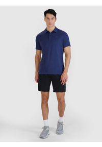 4f - 4F Koszulka polo regular szybkoschnąca męska - granatowa XXL. Okazja: na co dzień. Typ kołnierza: polo. Kolor: niebieski. Materiał: dzianina, elastan, włókno, syntetyk, materiał, jersey. Wzór: gładki, jednolity, ze splotem. Sezon: lato. Styl: casual, klasyczny, sportowy #2