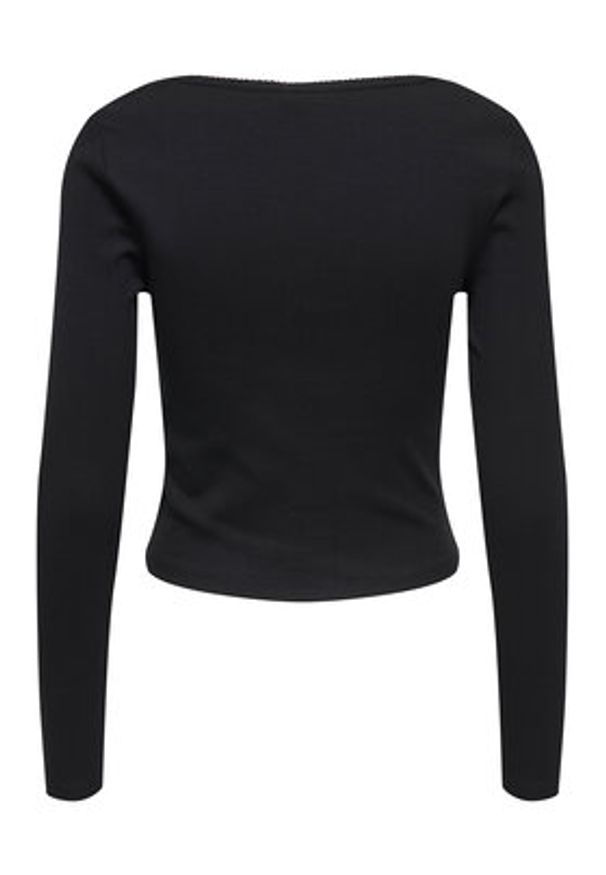 only - ONLY Bluzka Betty 15365756 Czarny Standard Fit. Kolor: czarny. Materiał: bawełna