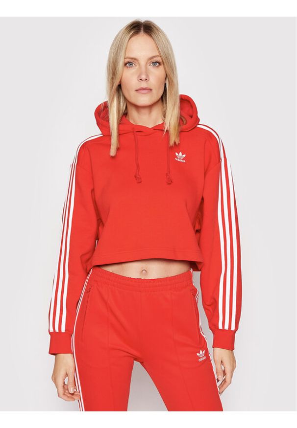 Adidas - adidas Bluza adicolor Classics HC2017 Czerwony Relaxed Fit. Kolor: czerwony. Materiał: bawełna