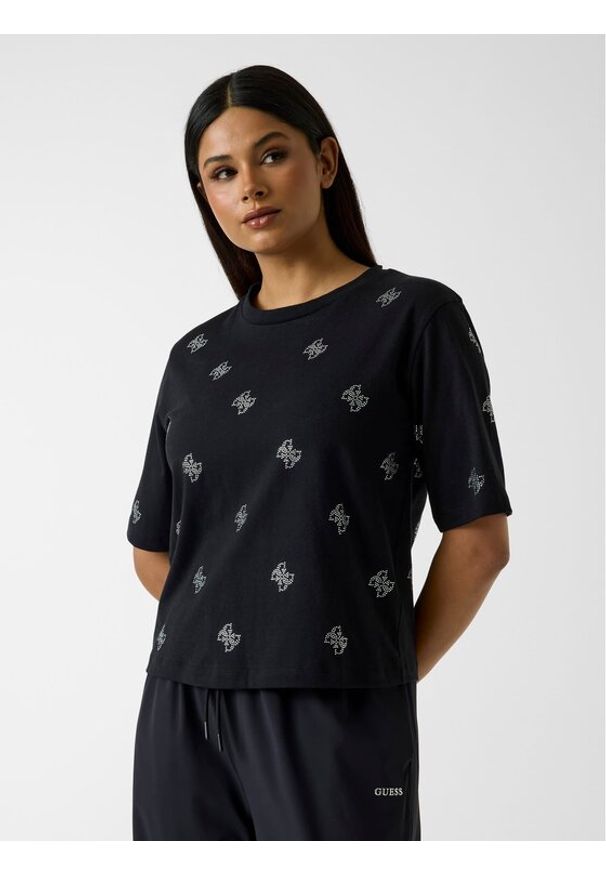 Guess T-Shirt 182440 Czarny Classic Fit. Kolor: czarny