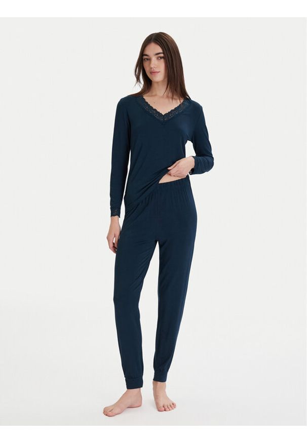 YSABEL MORA - Ysabel Mora Piżama 10766 Granatowy Regular Fit. Kolor: niebieski