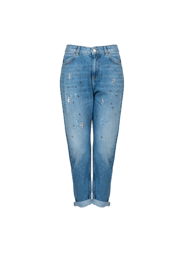 Pinko Spodnie "Maurice" | 1V10U1 A094 | Kobieta | Niebieski. Okazja: na co dzień. Kolor: niebieski. Materiał: bawełna. Sezon: lato. Styl: elegancki, casual, vintage