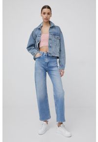 Polo Ralph Lauren kurtka jeansowa damska przejściowa. Typ kołnierza: polo. Kolor: niebieski. Materiał: jeans