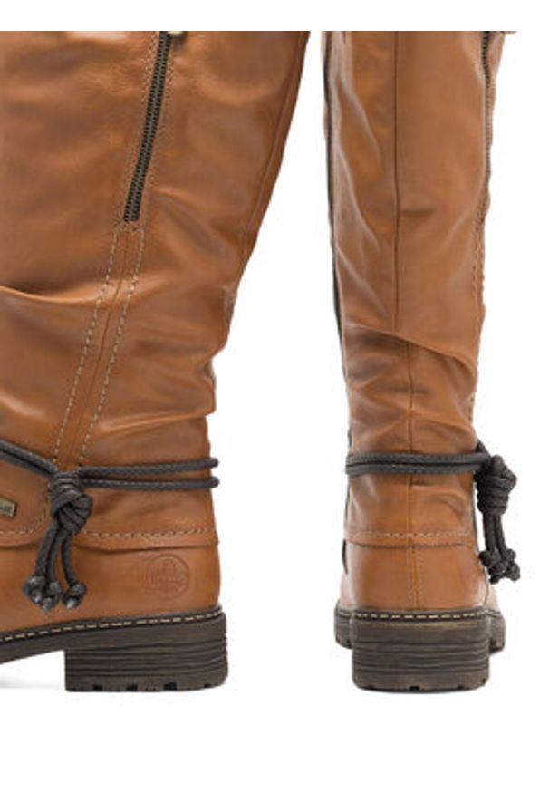 Rieker Kozaki Z4758-24 Brązowy. Kolor: brązowy. Materiał: materiał