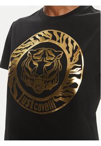 Just Cavalli T-Shirt 76PAHG12 Czarny Regular Fit. Kolor: czarny. Materiał: bawełna