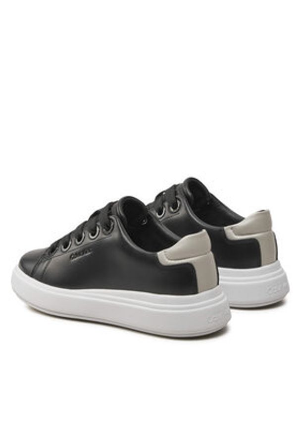 Calvin Klein Sneakersy Cupsole Lace Up Lth HW0HW02085 Czarny. Kolor: czarny. Materiał: skóra