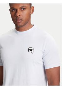 Karl Lagerfeld - KARL LAGERFELD T-Shirt 755710 553224 Turkusowy Slim Fit. Typ kołnierza: dekolt w karo. Kolor: turkusowy. Materiał: bawełna