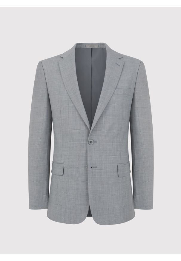 Pako Lorente - PAKO LORENTE – Szara marynarka garniturowa w delikatną kratę. Okazja: na ślub cywilny, na wesele, na komunię. Kolor: szary. Materiał: wełna, lycra, poliester