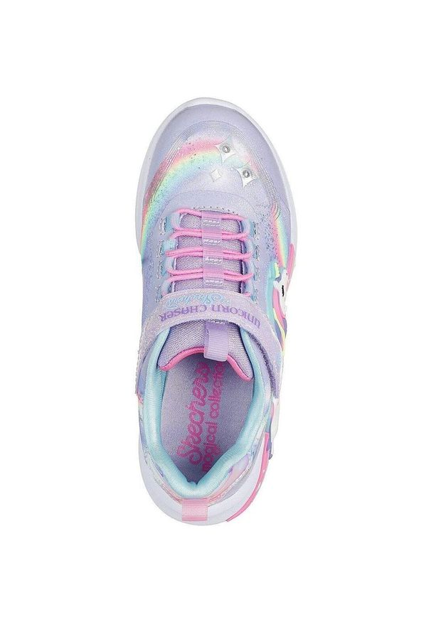 skechers - Buty sportowe dla dzieci Skechers Unicorn Chaser. Okazja: na co dzień. Kolor: różowy, fioletowy, wielokolorowy, pomarańczowy. Materiał: syntetyk, materiał, tkanina
