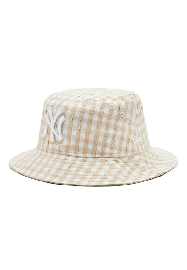 New Era Kapelusz Gingham Tapere 60298643 Beżowy. Kolor: beżowy. Materiał: materiał, bawełna