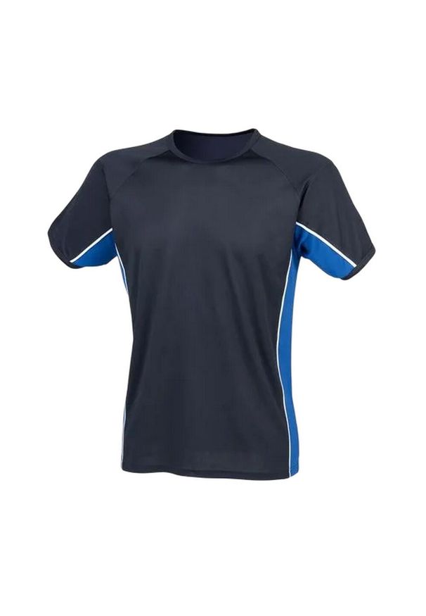 FINDEN & HALES - T-shirt Unisex Dla Dorosłych Ze Wstawką Performance. Kolor: niebieski, wielokolorowy, biały. Sport: turystyka piesza