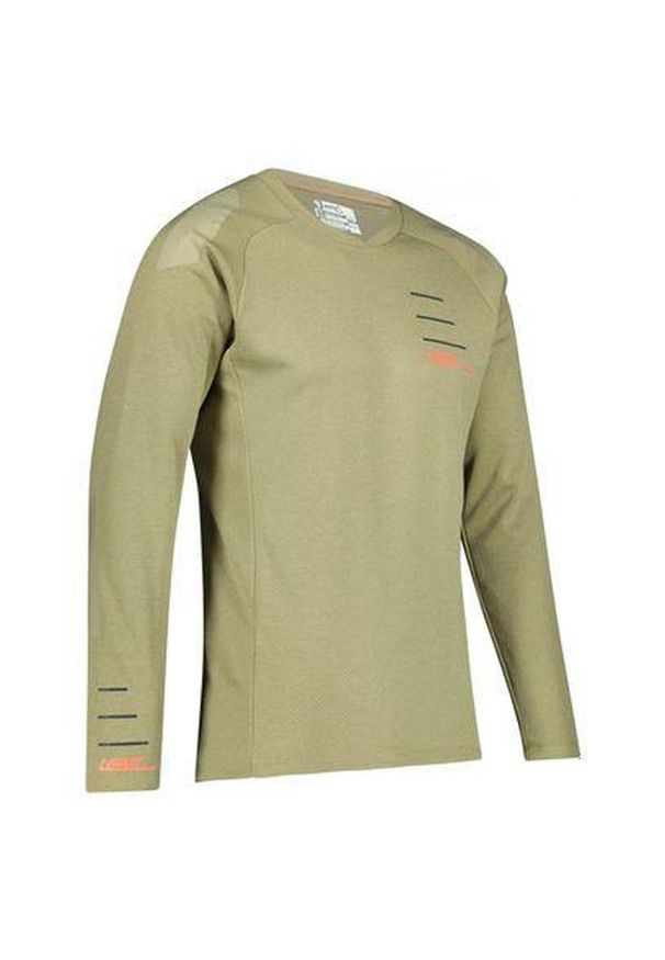 LEATT - Koszulka rowerowa MTB męska Leatt AllMtn 5.0 V22 Dune z długim rękawem. Kolor: beżowy, zielony, wielokolorowy. Materiał: jersey. Długość rękawa: długi rękaw. Długość: długie