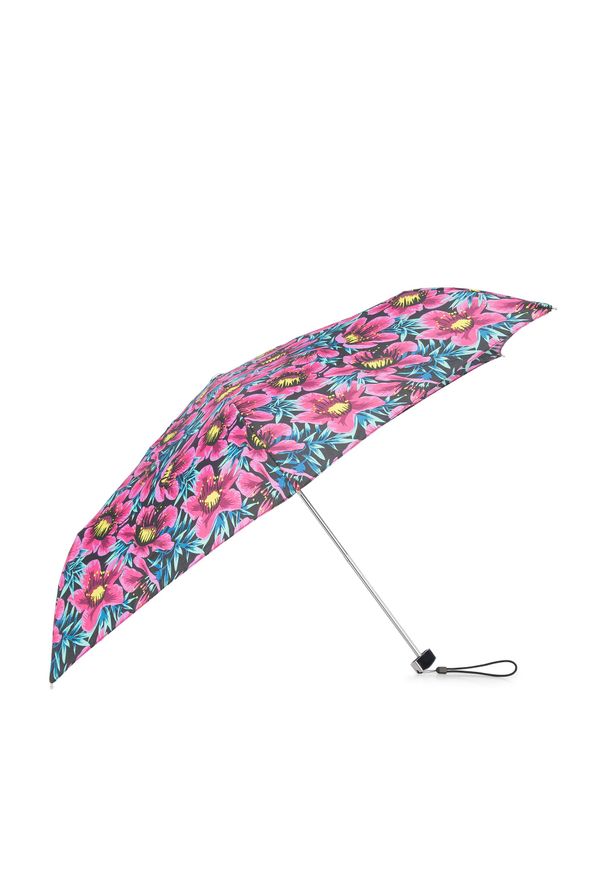 Wittchen - Parasol manualny mały różowo-czarny. Kolor: różowy, wielokolorowy, czarny. Materiał: materiał, poliester
