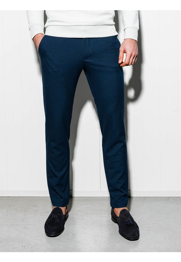 Niebieskie spodnie Ombre Clothing eleganckie