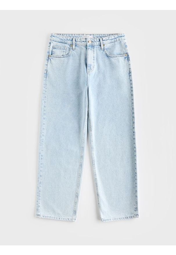 Reserved - Jeansy loose z efektem sprania - niebieski. Kolor: niebieski