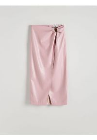 Reserved - Spódnica z imitacji skóry - pastelowy róż. Kolor: różowy. Materiał: skóra