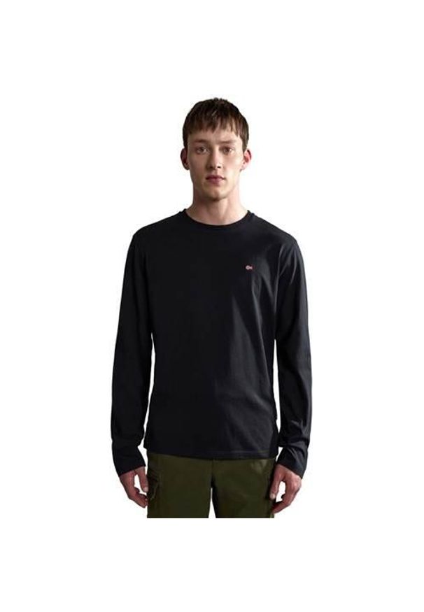 Koszulka sportowa męska Napapijri Salis Ls 1. Kolor: czarny. Długość rękawa: długi rękaw. Długość: długie. Styl: sportowy