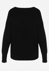 Born2be - Czarny Sweter z Domieszką Kaszmiru z Dekoltem w Serek Feralaine. Okazja: na co dzień, na spotkanie biznesowe. Typ kołnierza: dekolt w serek. Kolor: czarny. Materiał: kaszmir. Styl: biznesowy, klasyczny, casual, elegancki #2