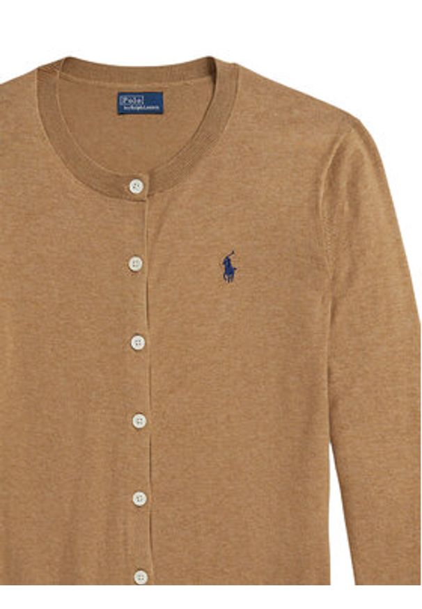 Polo Ralph Lauren Kardigan 211971871007 Beżowy Slim Fit. Typ kołnierza: polo. Kolor: beżowy. Materiał: bawełna