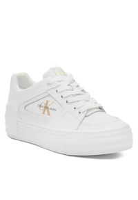Calvin Klein Jeans Sneakersy Vulc Flatform Bold Fluo Contr YW0YW00904 Biały. Kolor: biały. Materiał: skóra #3