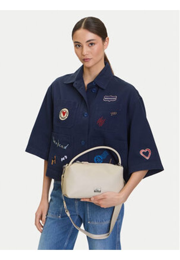 Tommy Jeans Torebka Tjw American Cool Shoulder Bag AW0AW17531 Beżowy. Kolor: beżowy. Materiał: skórzane