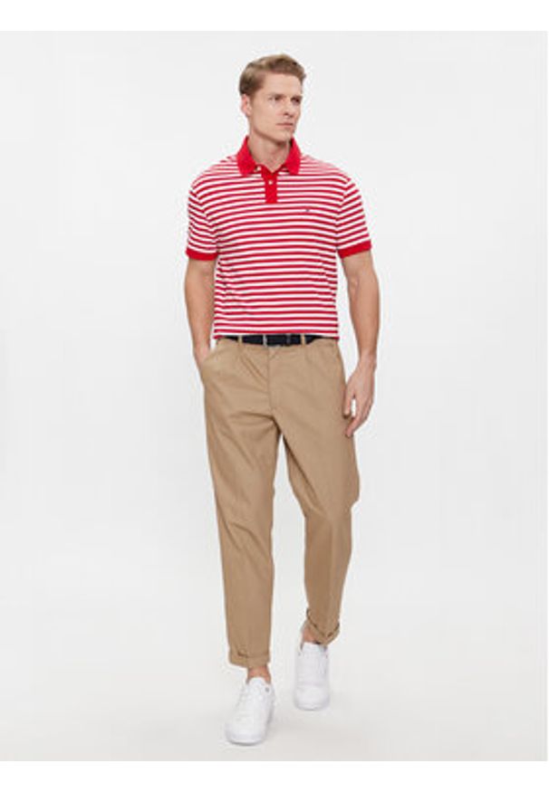 TOMMY HILFIGER - Tommy Hilfiger Polo 1985 MW0MW17770 Czerwony Regular Fit. Typ kołnierza: polo. Kolor: czerwony. Materiał: bawełna