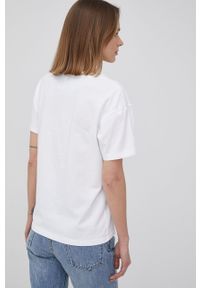 Napapijri t-shirt bawełniany kolor biały. Kolor: biały. Materiał: bawełna. Wzór: nadruk