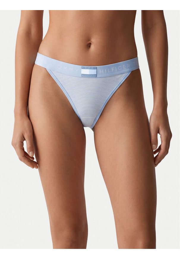 TOMMY HILFIGER - Tommy Hilfiger Stringi UW0UW06499 Niebieski jasny. Kolor: niebieski. Materiał: bawełna