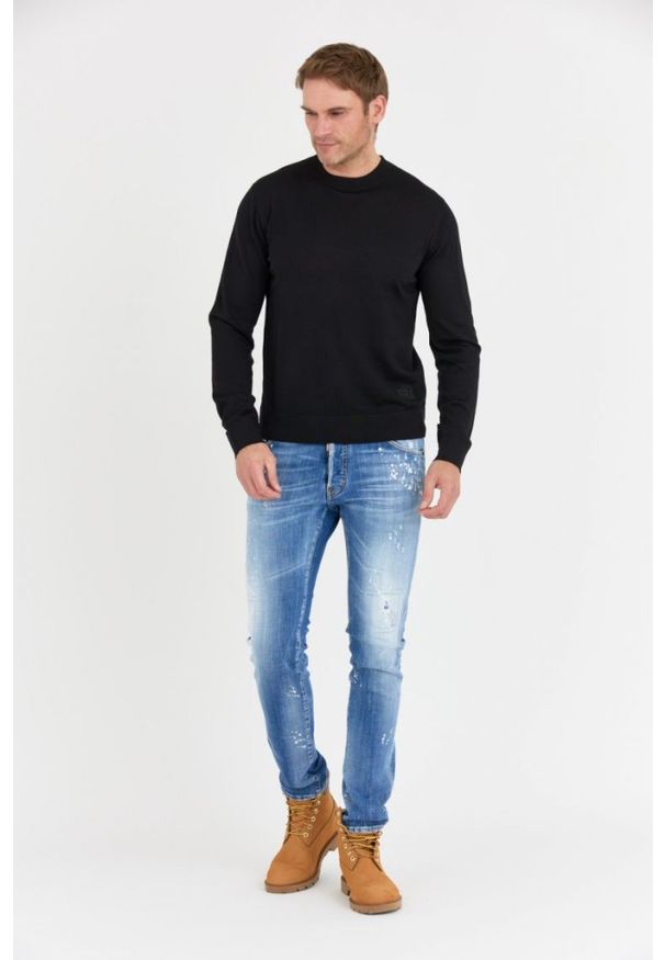 DSQUARED2 Czarny sweter męski ibra. Kolor: czarny