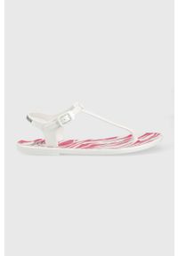 EA7 Emporio Armani sandały XFQ005.XK206.Q720 damskie kolor biały. Zapięcie: klamry. Kolor: biały. Materiał: materiał, guma. Wzór: gładki. Obcas: na obcasie. Wysokość obcasa: niski #1