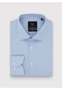Pako Lorente - PAKO LORENTE – Bawełniana koszula męska w niebieskie paski. Kolor: niebieski. Materiał: bawełna. Długość rękawa: długi rękaw. Długość: długie. Wzór: paski #6