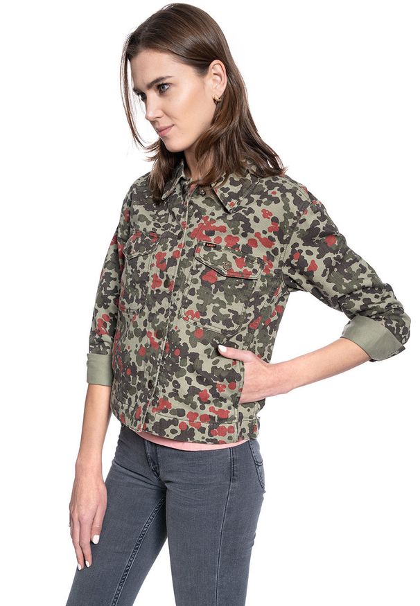 Lee - KURTKA JEANSOWA DAMSKA LEE MILITARY OVERSHIRT REGULAR L51BSBQY 112111517. Materiał: jeans