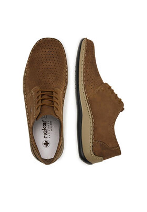 Rieker Półbuty 05226-24 Brązowy. Kolor: brązowy. Materiał: nubuk, skóra