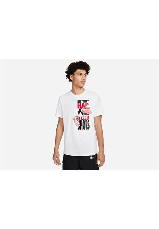 Koszulka sportowa męska Nike Air Jordan. Kolor: biały. Materiał: bawełna. Długość rękawa: krótki rękaw. Długość: krótkie. Sport: fitness